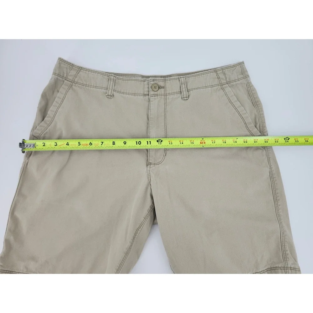 Old Navy Mens Chino Uniform Shorts Khaki Tan Size 36 Flat Front Cotton Twill